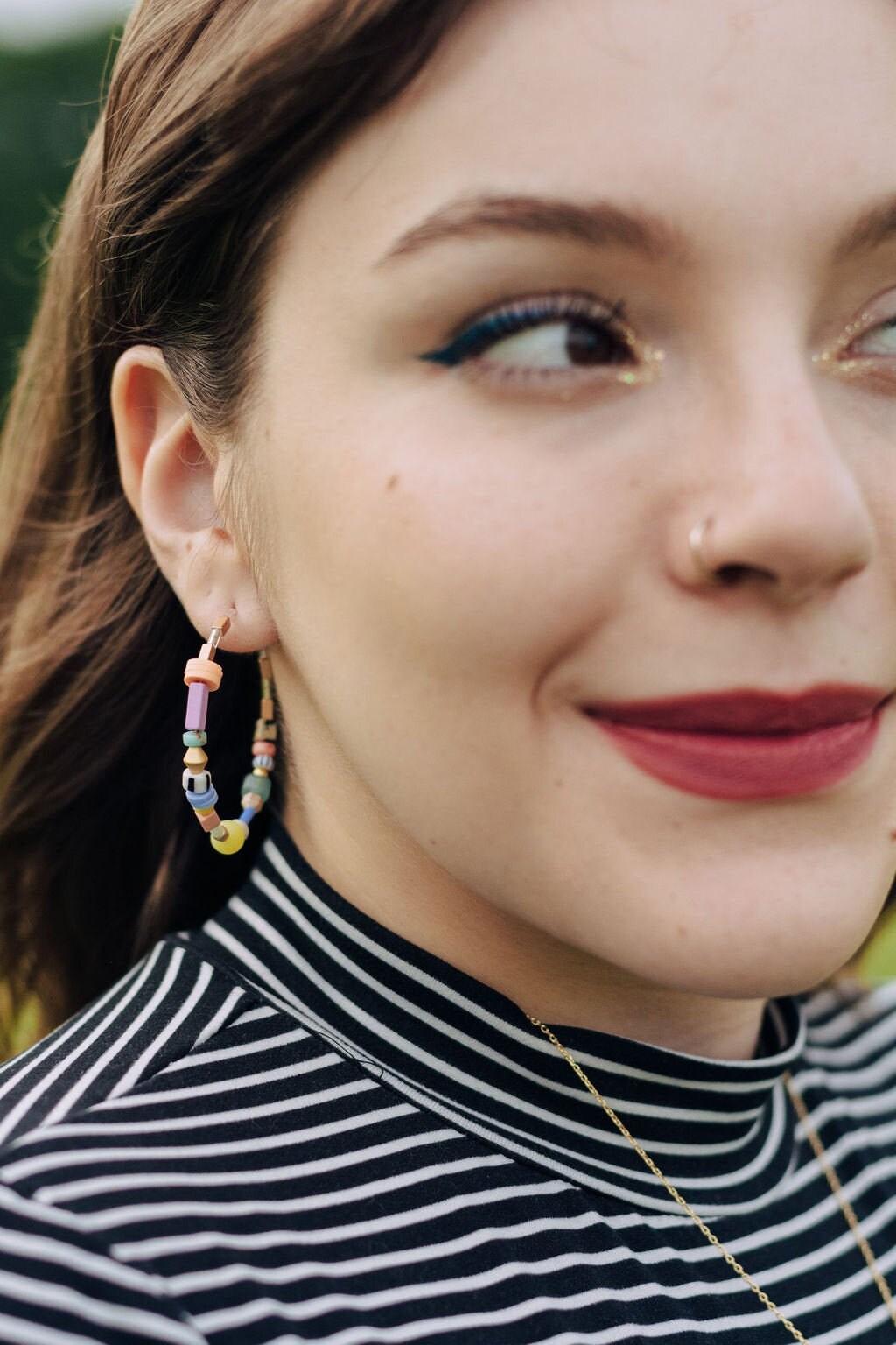 Garden Party Beaded Hoops