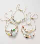 White Beaded Pull Tie Bracelets
