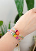 Colorful beaded bracelet, gold pull bracelet, gemstone bracelet, stackable bracelets bridesmaid gift, colorful jewelry, colorful jewelry