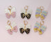 colorful  butterfly earrings, birthday gift, gold filled, pink butterfly, gold butterfly, huggies, pastel earrings, womens earrings,