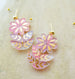 Pink flower earrings, acrylic earrings, flower jewelry, hand-painted earrings, flower statement earrings, bridesmaids gift