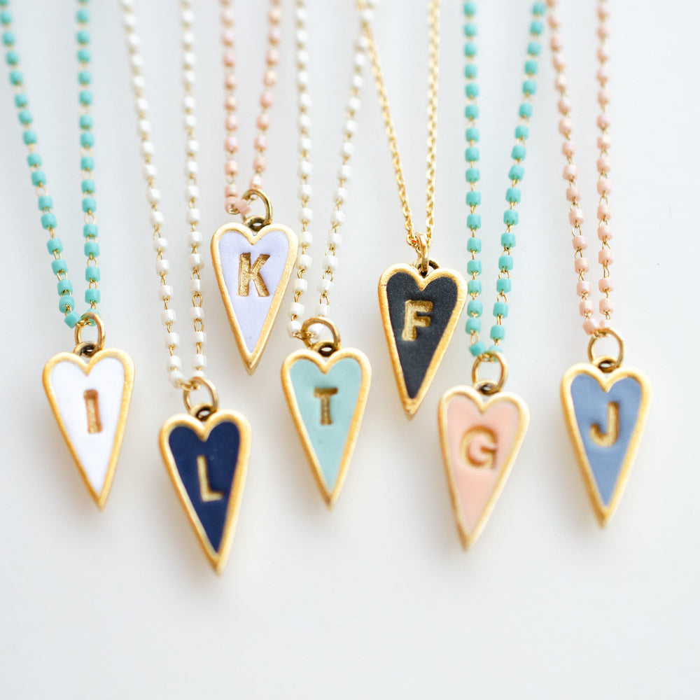 Heart Initial Necklace