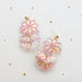 pink flower dangle earrings, pastel flower earrings, spring jewelry, handpainted earrings, daisy earrings, unique earrings, trendy earrings