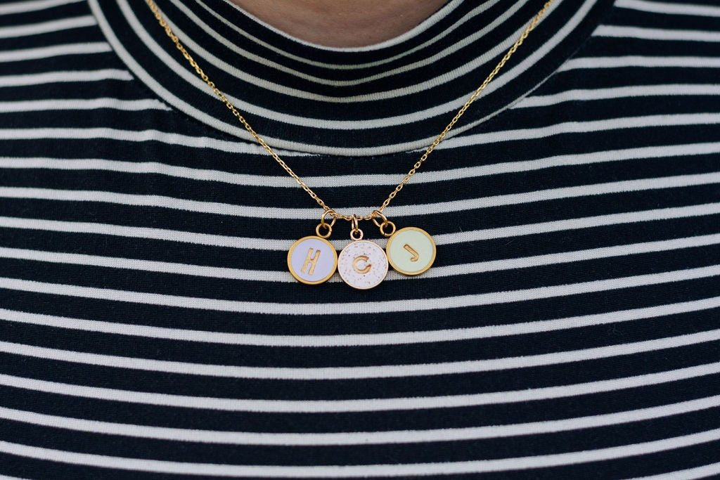 Custom Clay Initial Necklace