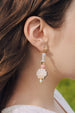 Summer Mix Match Earrings, Shell Statement earrings, pastel earrings, Beach wedding, bridesmaids gift, beach jewelry, gemstone earrings,