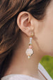 Summer Mix Match Earrings, Shell Statement earrings, pastel earrings, Beach wedding, bridesmaids gift, beach jewelry, gemstone earrings,