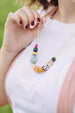 Beaded Statement Necklace, colorful beaded necklace, beaded necklace, charm necklace, multicolored necklace, beaded jewelry, gift for her