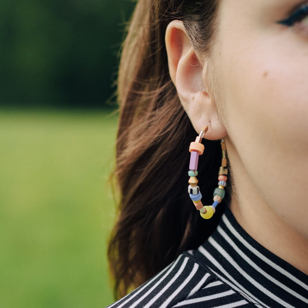 Garden Party Beaded Hoops