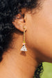 mis match dangle earrings, gold chain earrings, mix and match earrings, gemstone earrings, colorful earrings, beaded earrings,