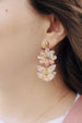 Pink flower earrings, acrylic earrings, flower jewelry, hand-painted earrings, flower statement earrings, bridesmaids gift