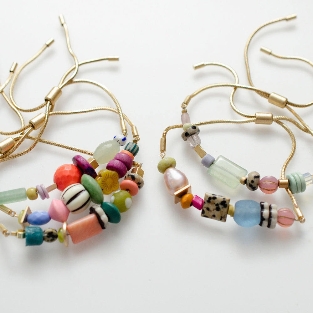 Beaded Pull Tie Bracelets