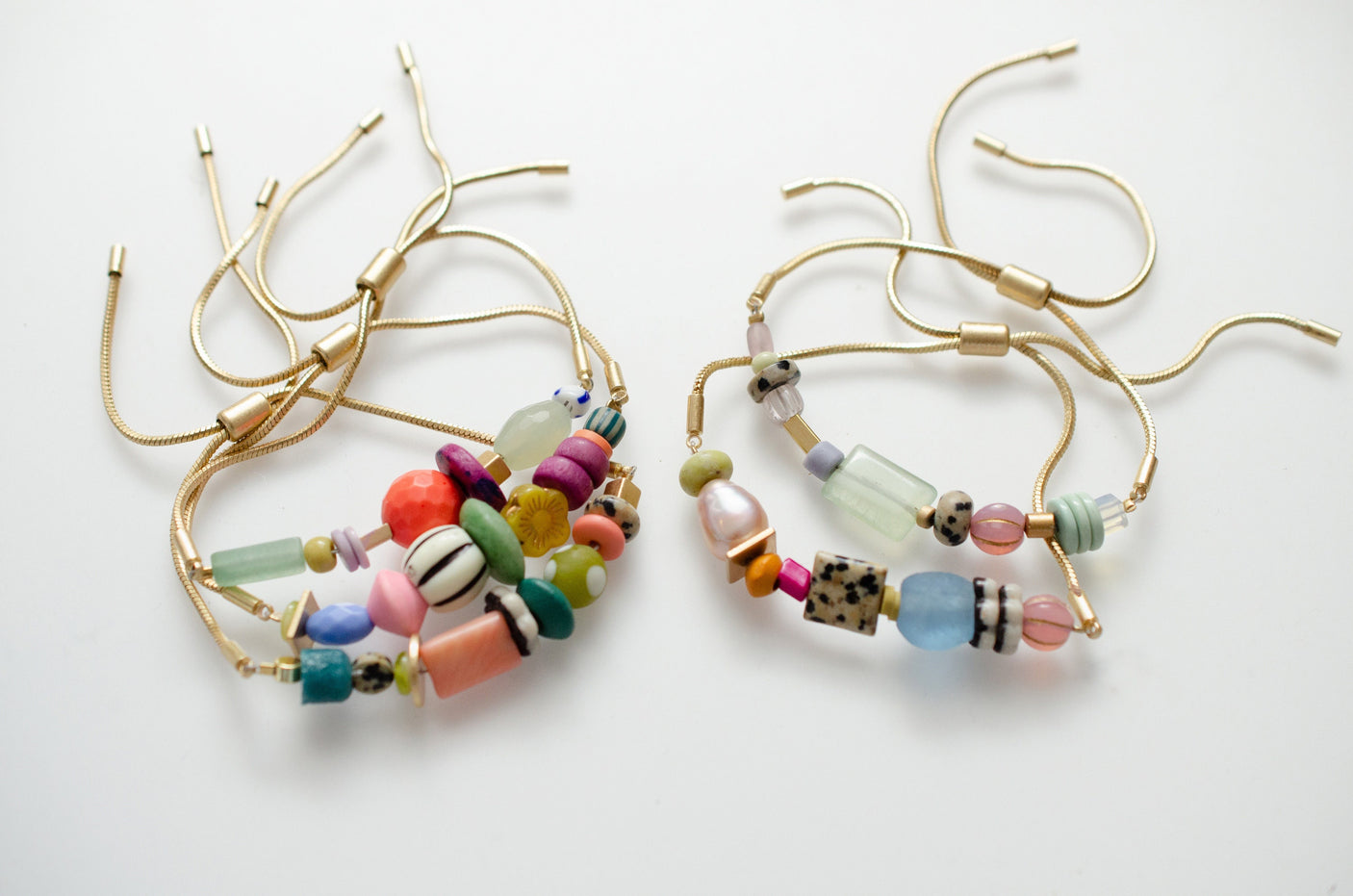 Beaded Pull Tie Bracelets