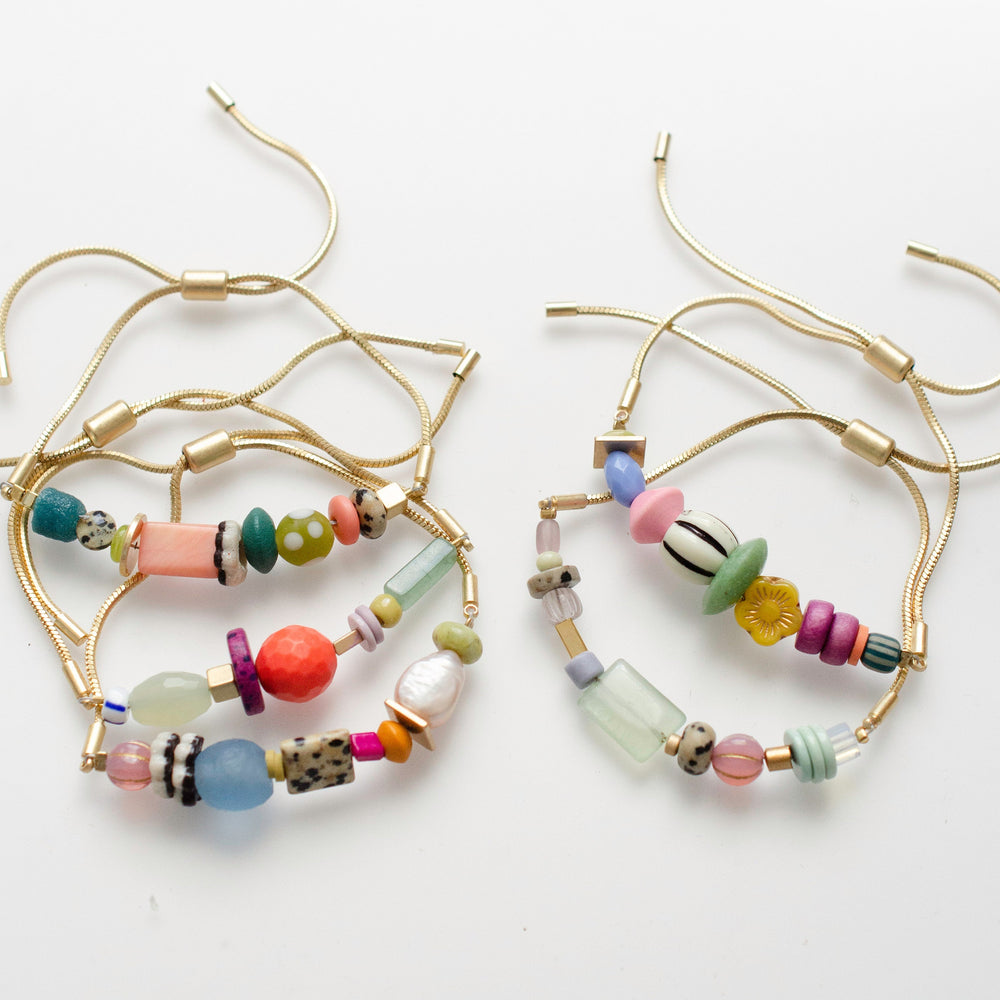 Beaded Pull Tie Bracelets