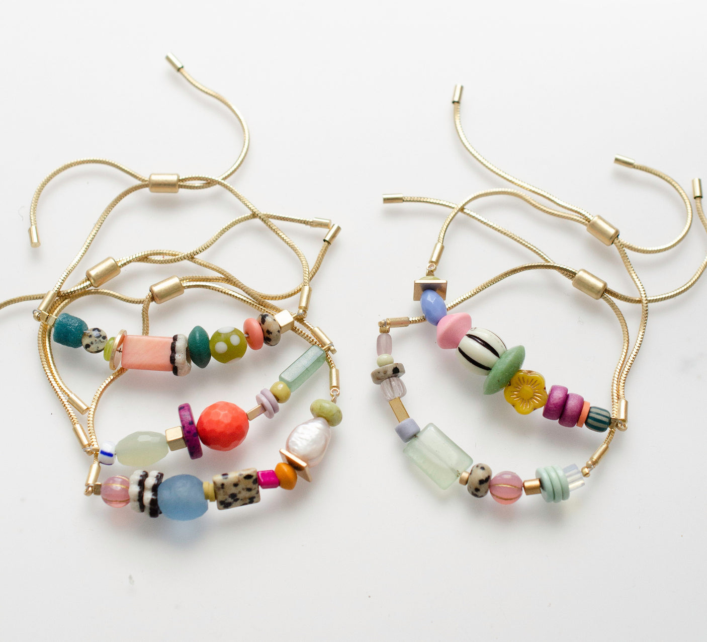Beaded Pull Tie Bracelets