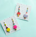 90s beaded statement earrings, mix and match earrings, y2k earrings, mushroom earrings, flower earrings, peace sign earrings,