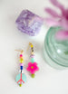 90s beaded statement earrings, mix and match earrings, y2k earrings, mushroom earrings, flower earrings, peace sign earrings,