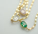 horizontal Initial gemstone necklace, personalized monogram initial ,dainty necklace, gemstone jewelry, gift for friend, dainty necklace,