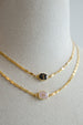 horizontal Initial gemstone necklace, personalized monogram initial ,dainty necklace, gemstone jewelry, gift for friend, dainty necklace,