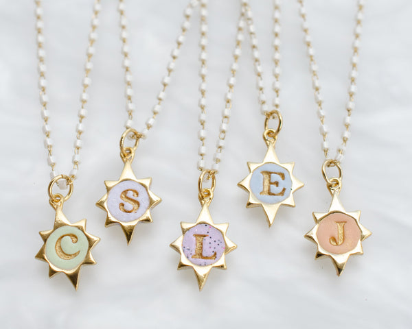 Personalized Initial Star Necklace, celestial necklace, custom initial, bridesmaids gift, initial necklace, personalized gift, clay star