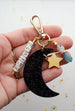 Personalized Celestial Keychain, Glitter Zodiac keychain, Custom Name keychain, custom birthday gift, Moon and Sun keychain, Personalized