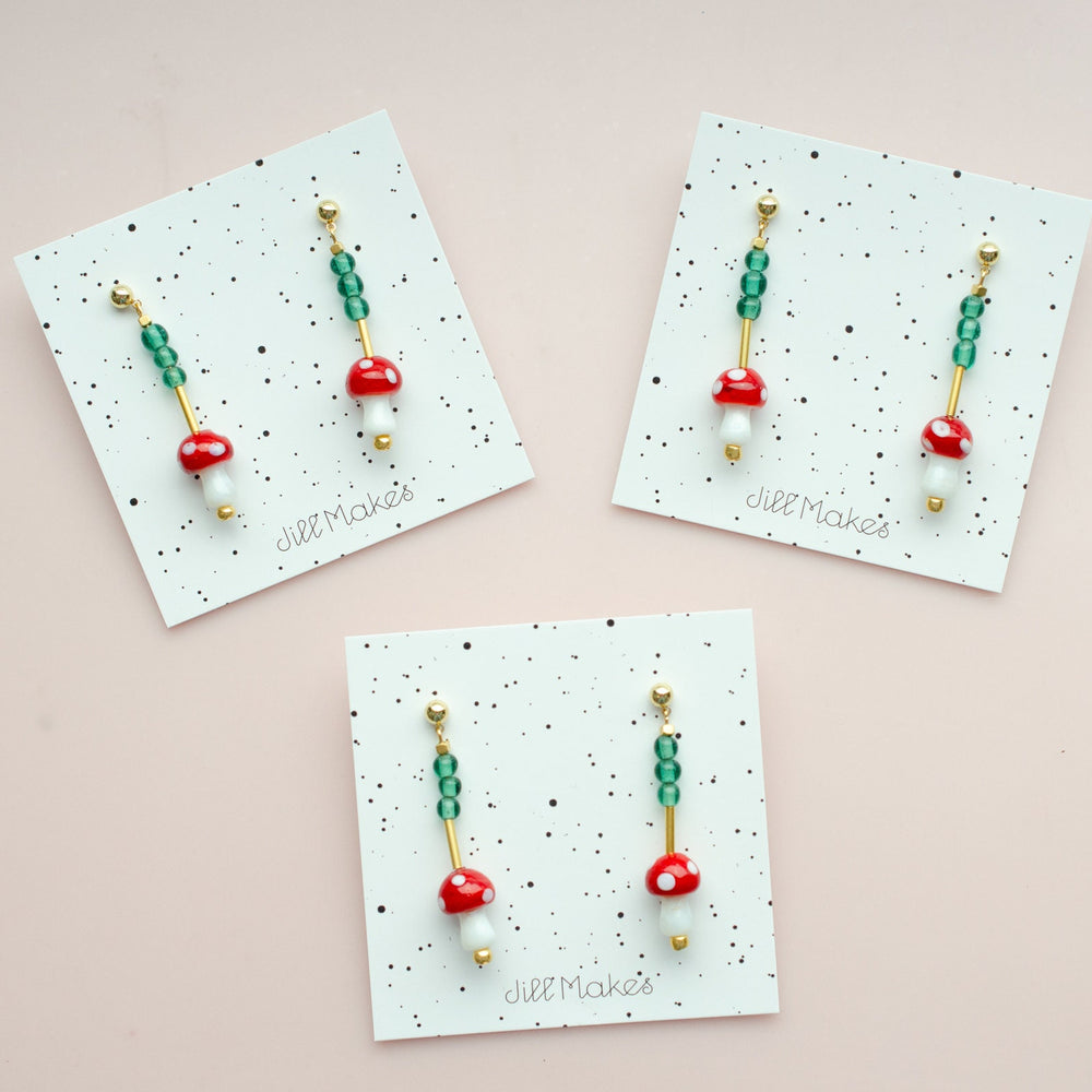 Mushroom Dangle Earrings