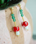 Mushroom statement earrings, minimalist style, beaded earrings, 90s style, minimalist earrings, colorful jewelry, gifts for her, birthday