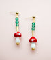 mushroom dangle earrings, 90's earrings, fairy jewelry, y2k earrings, red mushroom jewelry, shroom jewelry, trendy earrings, 2000 earrings