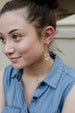Splatter brass earrings, statement earrings, women's jewelry, gift for her, gold earrings, black and white