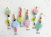 Flower beaded statement earrings, Mis-matched earrings, colorful dangle earrings, acrylic jewelry, multicolor, gift for her