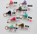 Personalized teachers gift, name keychain with tassel, custom name keychain, clear acrylic keychain, rainbow colored keychain, gift for her