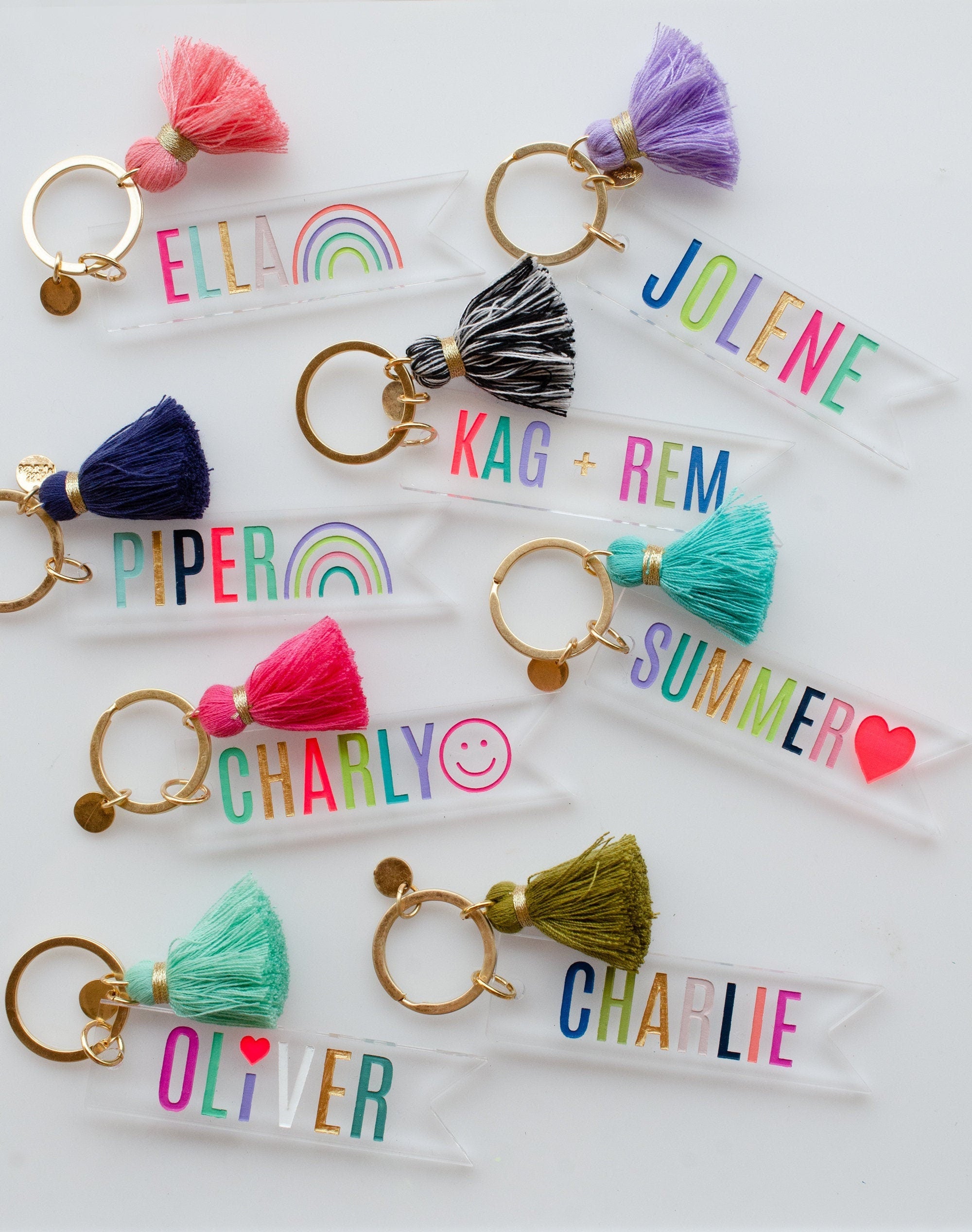 Personalized teachers gift, name keychain with tassel, custom name key –  jillmakes