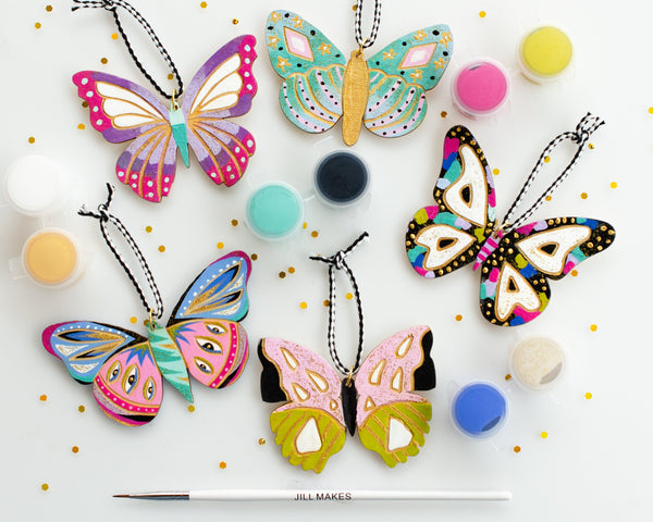 DIY  Ornament Painting Kit, Butterfly kit DIY Craft Painting, Christmas ornament, Party kit, craft for kids, Holiday painting kit