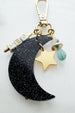 Personalized Celestial Keychain, Glitter Zodiac keychain, Custom Name keychain, custom birthday gift, Moon and Sun keychain, Personalized