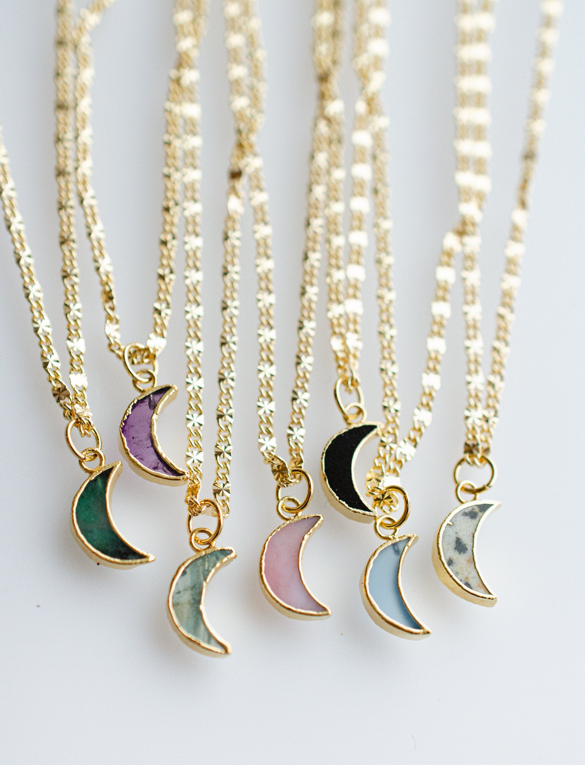 Sterling Silver Moon Necklace, Crescent Moon Charm, Upside Down Moon  Necklace