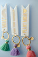 Bridesmaids gift keychain, personalized name keychain, modern keychain, custom name keychain, personalized gift, keychain with tassel,