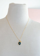 Initial Gemstone Charm Necklace
