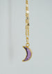 Moon natural stone necklace, celestial jewelry, crescent moon necklace, birthstone celestial necklace, pearl moon pendant, small moon,