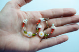 Daisy Beaded Hoops