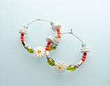 Daisy Beaded Hoops