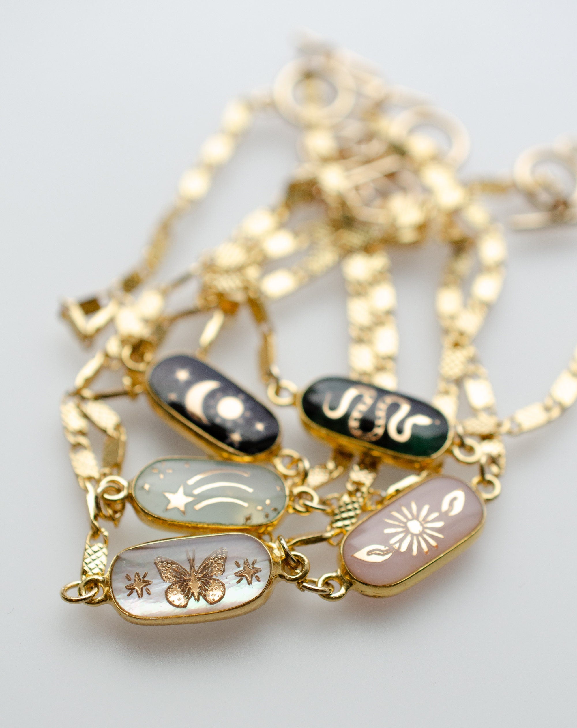 Dainty gold charm discount bracelet