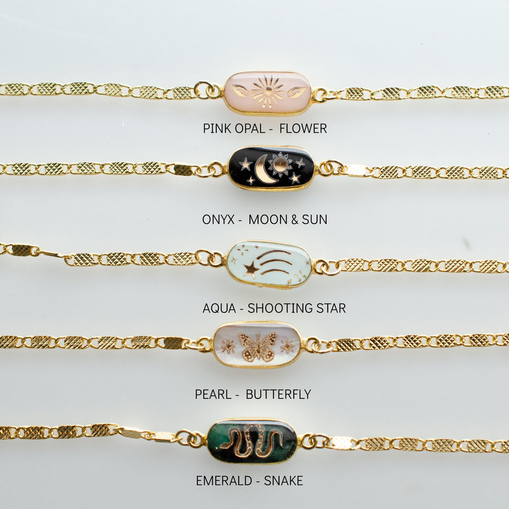Gemstone Pull Tie Bracelets