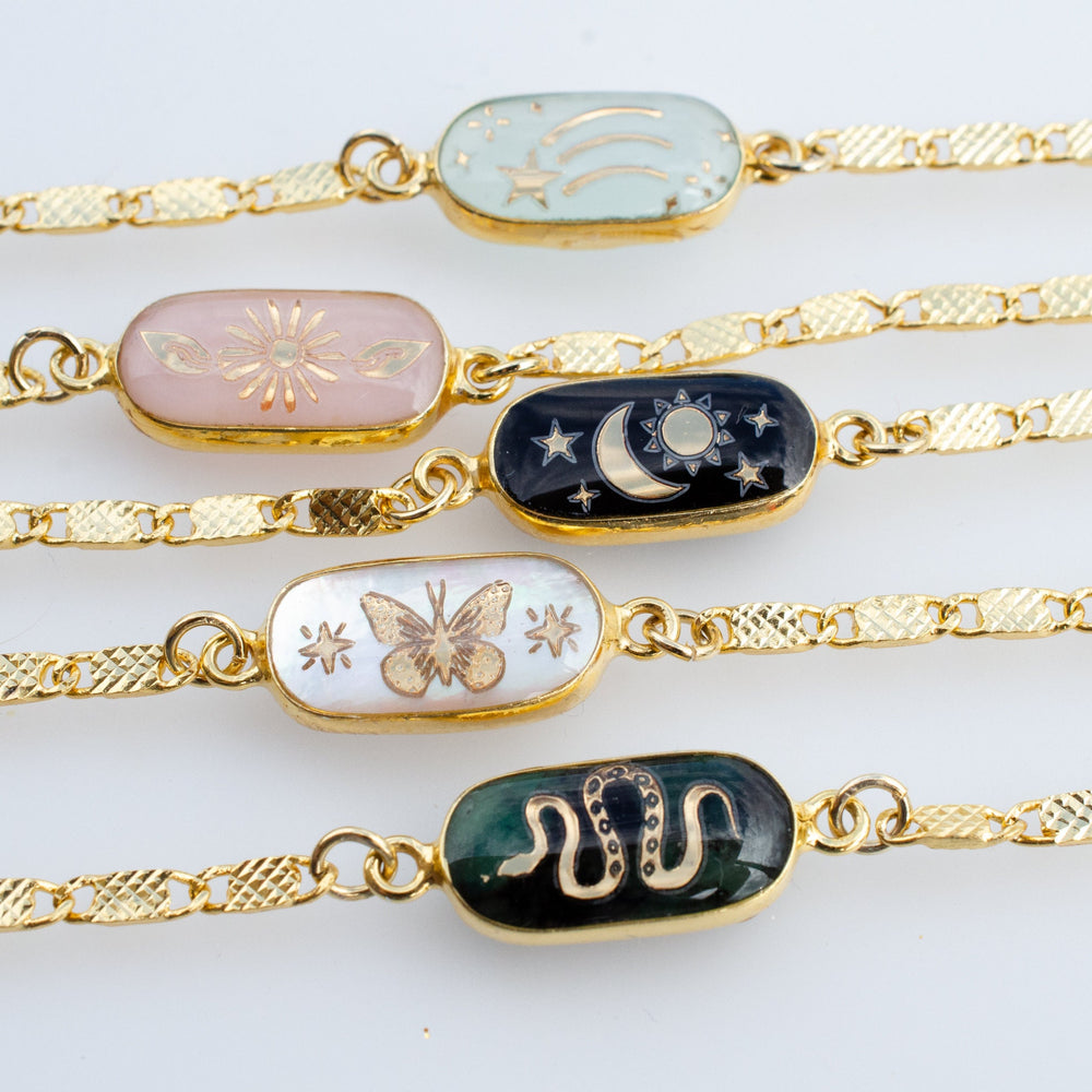 Gemstone Pull Tie Bracelets