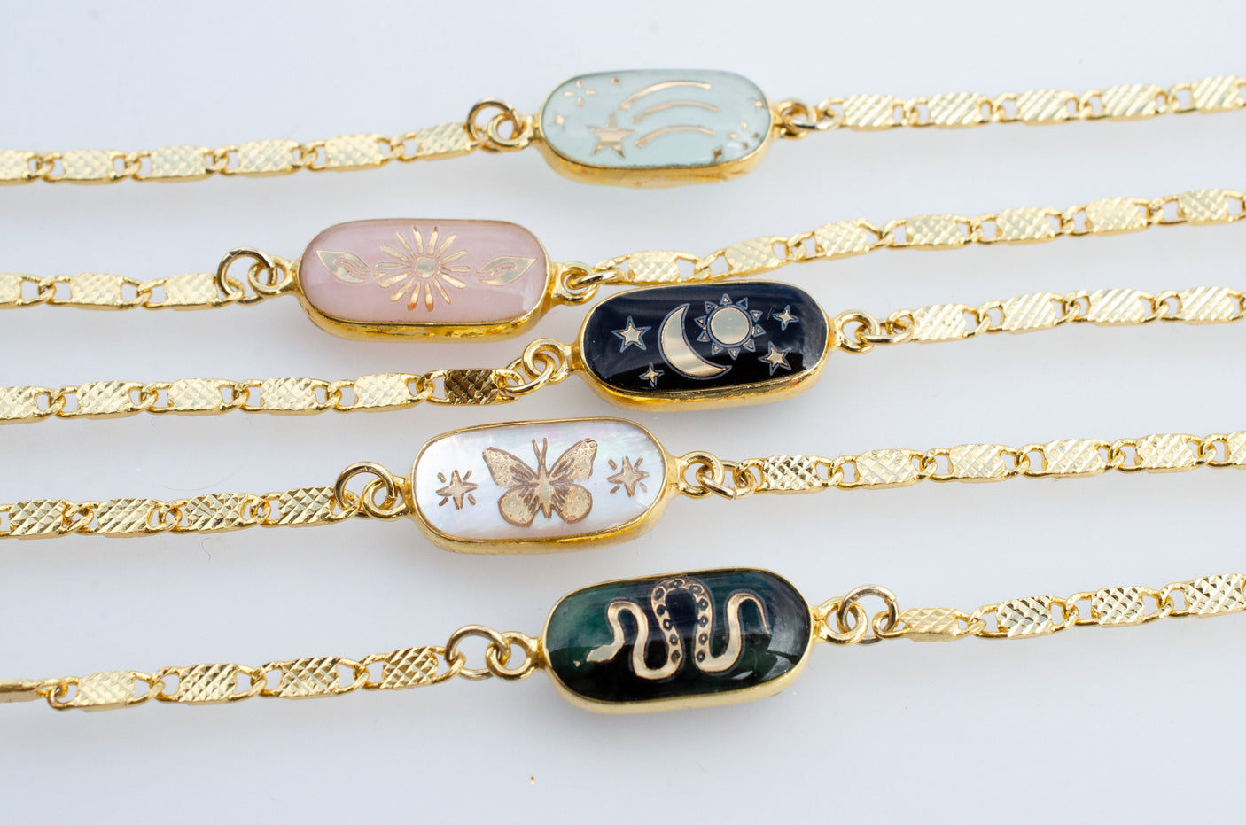Gemstone Pull Tie Bracelets