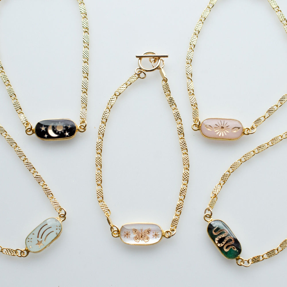 Gemstone Pull Tie Bracelets