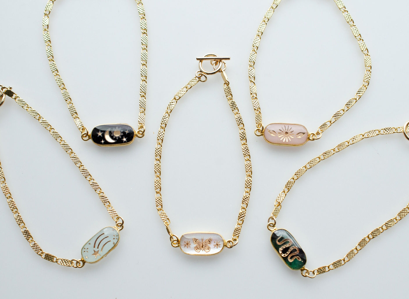 Gemstone Pull Tie Bracelets