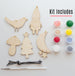 Christmas ornament kit, painting kit for kids, painting kit for adults, wooden painting craft, craft kit, diy christmas ornament, woodland