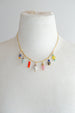 Charm Choker Statement Necklace, colorful drop necklace, statement jewelry, multicolored necklace, beaded jewelry, gift for her, Calypso