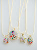 Terrazzo stone necklace, stain glass pendant, mosaic necklace, colorful pendant, stone pendant, Multiple necklace, crushed stone pendant
