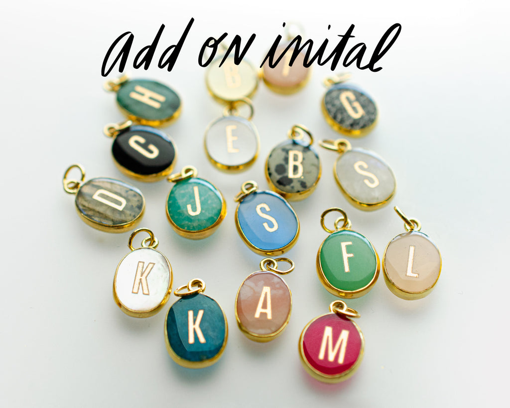 Personalized stone pendant, gemstone pendant, minimal jewelry, mom gift, new mom gift, gemstone initial pendant, oval single pendant