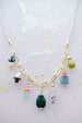 Charm Statement Necklace, Colorful beaded necklace, gemstone necklace, Nature stone necklace, Multi Colored Necklace,  Calliope